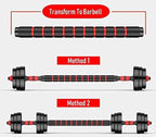 Adjustable Dumbbell Barbell Set (88LB/66LB/44LB) Weight with Connecting Rod 2 in 1 Home Body Workout Exercise Equipment for Men and Woman